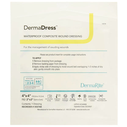 DRESSING, DERMADRESS 4"X4" (10/BX)