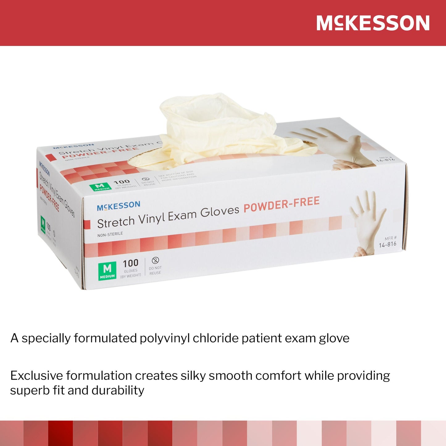 GLOVE, EXAM VNYLSTRCH MED N/S (100/BX 10BX/CS)