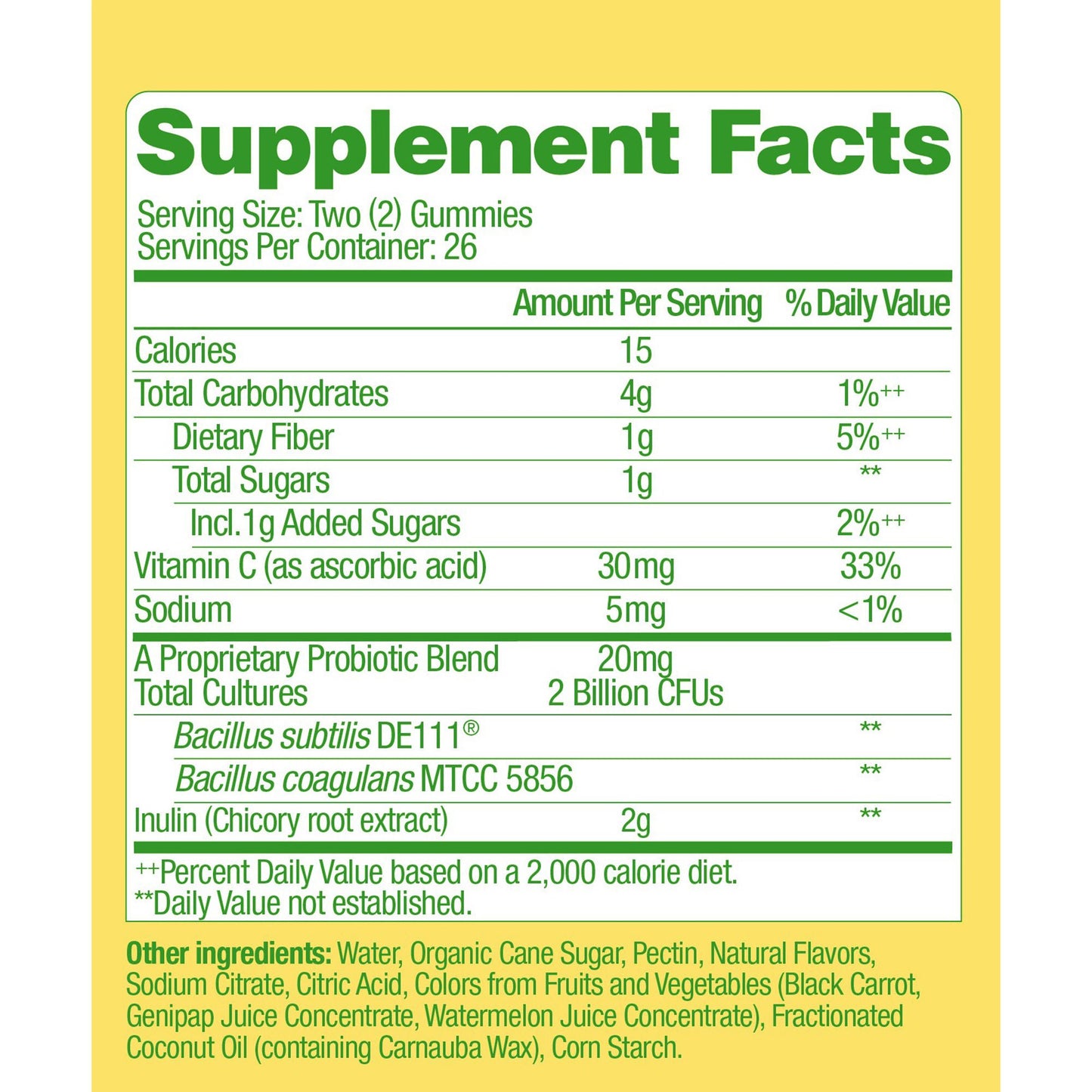 SUPPLEMENT, GUMMY CULTURELLE PRO+PRE ADLT (52/BT 24BT/CS)