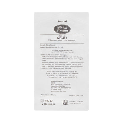IV EXTENSION SET, STND BORE FILTER 1.2M M/F LL 9" (50/CS)
