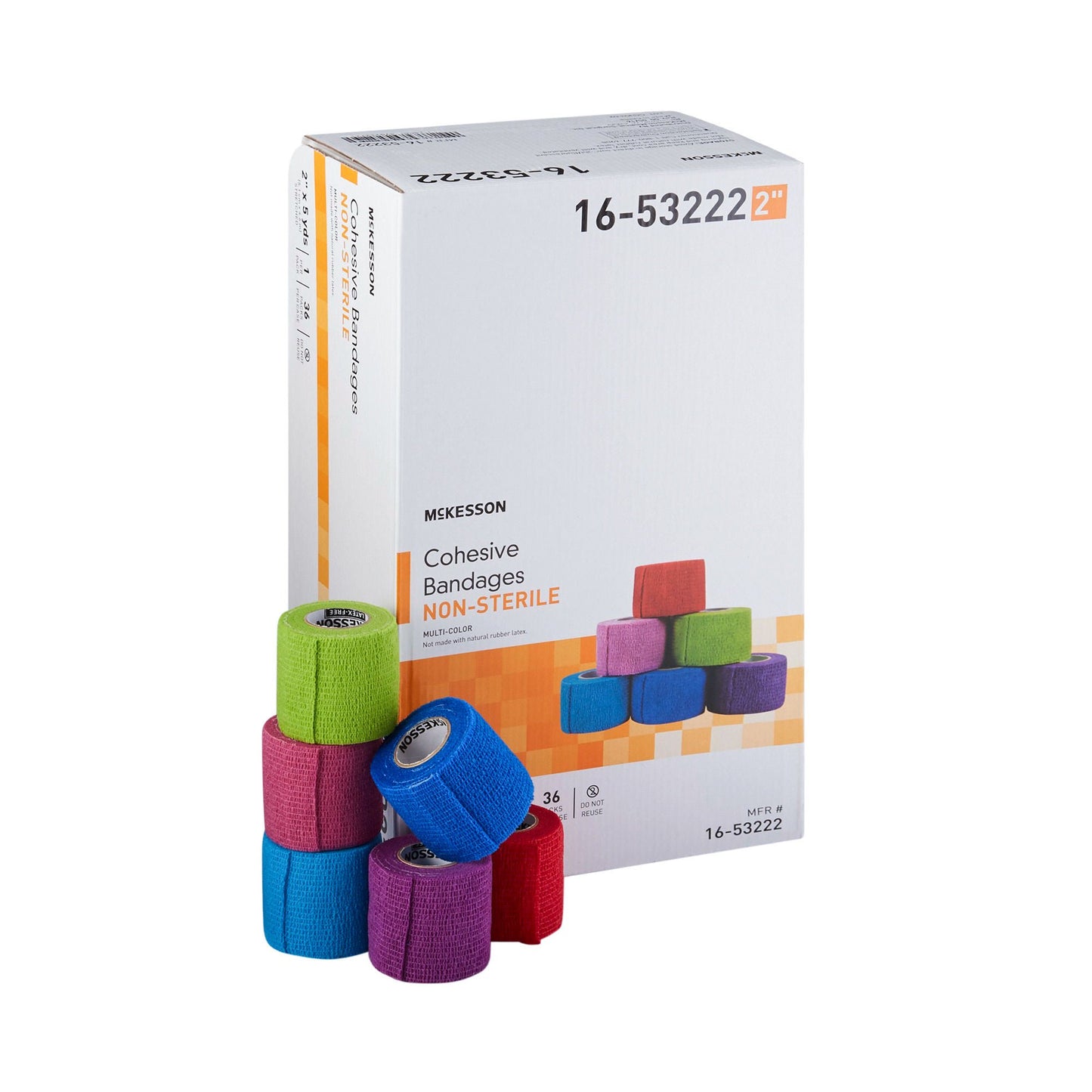 BANDAGE, COHESIVE N/S LF COLORPAK 2" (36/CS)