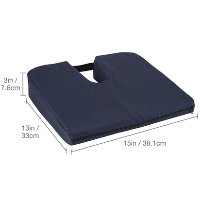 CUSHION, COCCYX SEAT SLOPING 15X14X1 1/2X3 NAVY