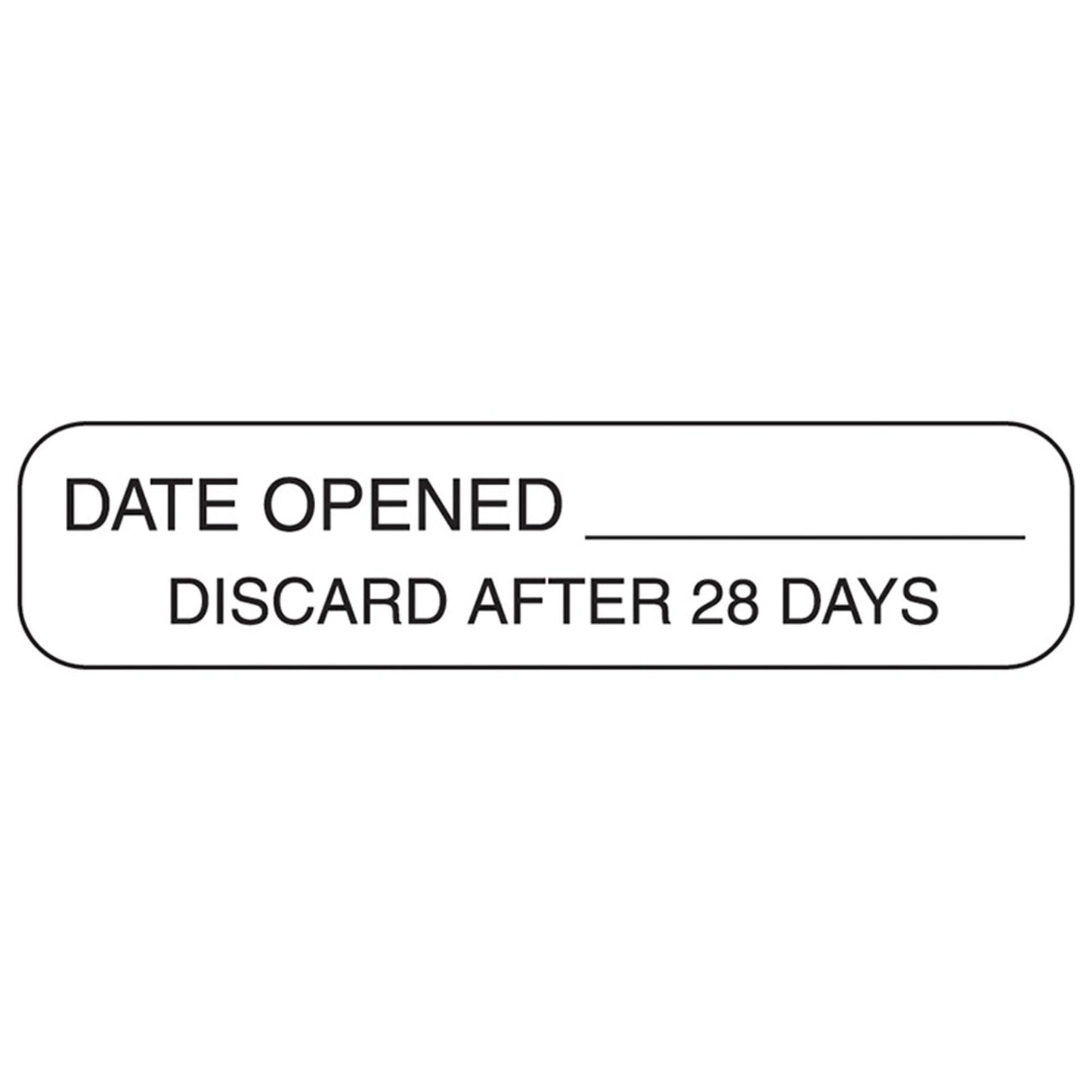 LABEL, DATE OPENED DISCARD AFTER 28 DAYS (1000/PK)