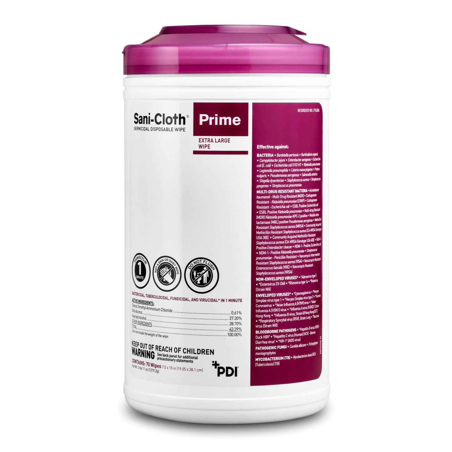 WIPE, GERM SANI-CLOTH PRIME DISP XLG 7.5"X15" (70/CN 6CN/CS)