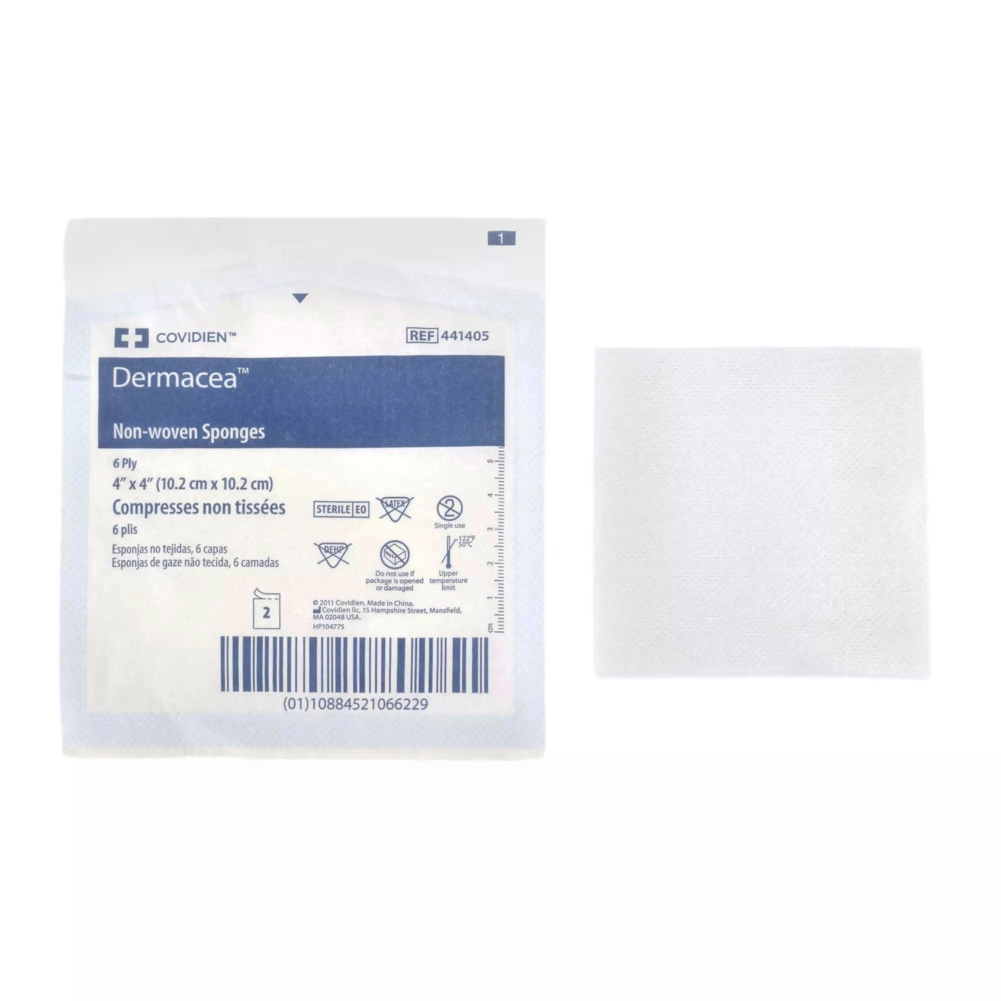 SPONGE, GZE DERMACEA N/WOVN 6PLY 4"X4" 2CT (25/PK 12PK/CS)