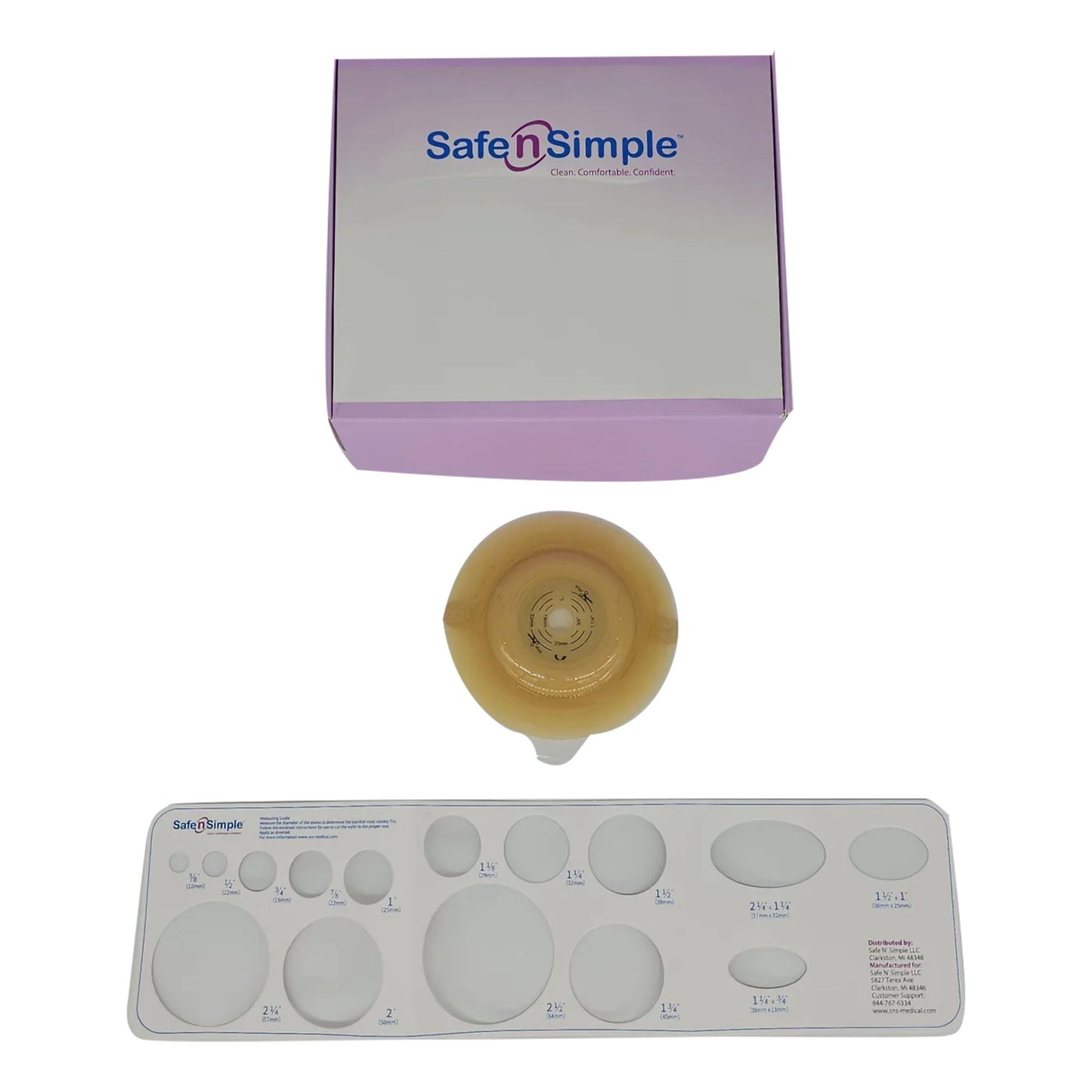 WAFER, OSTOMY CONVEX 2PC RND STD WHT 57MM 2 1/4" (5/BX)