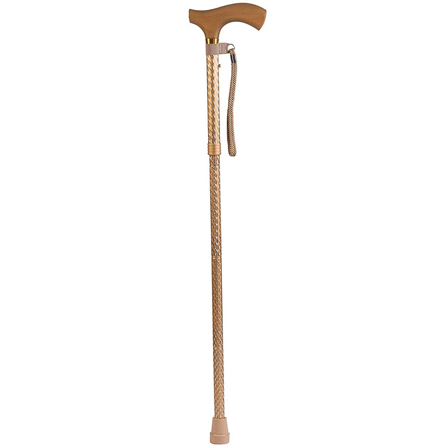 CANE, ALUM FLDNG SWITCH STICKSENGRVD PRL GLD
