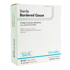 GAUZE, BORDERED STR 6"X6" (25/BX) DERMRT