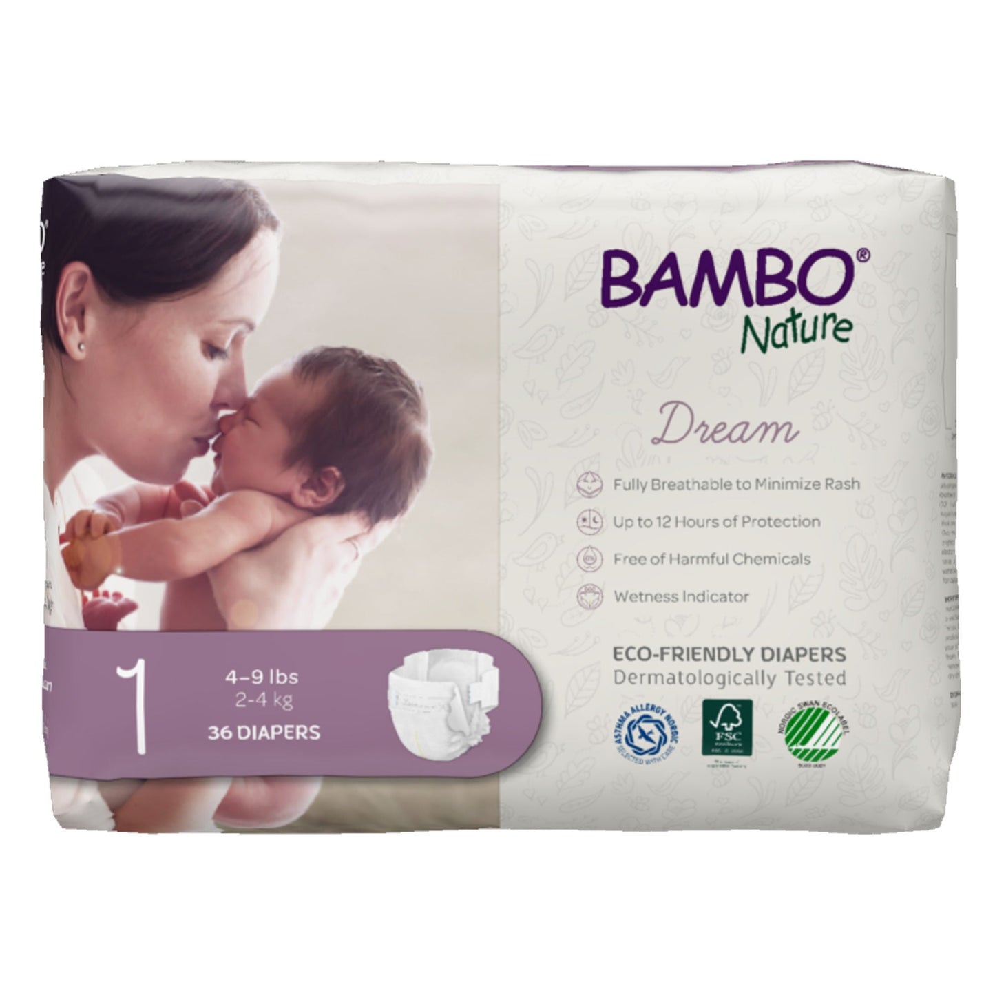 DIAPER, BABY BAMBO NATURE SZ1 (36/BG 6BG/CS)