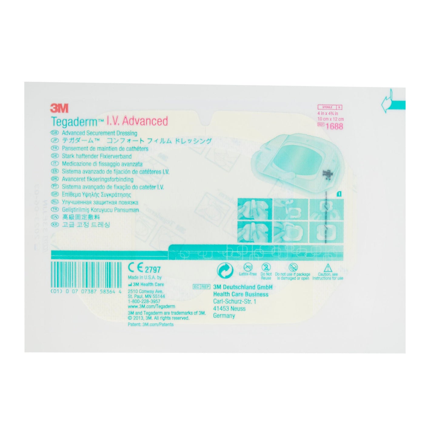 DRESSING, TEGADERM IV 4X4 3/4 (50/BX 4BX/CS) 3M