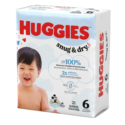 DIAPER, HUGGIES SNUG&DRY JUMBOPK SZ6 (21/PK 4PK/CS)