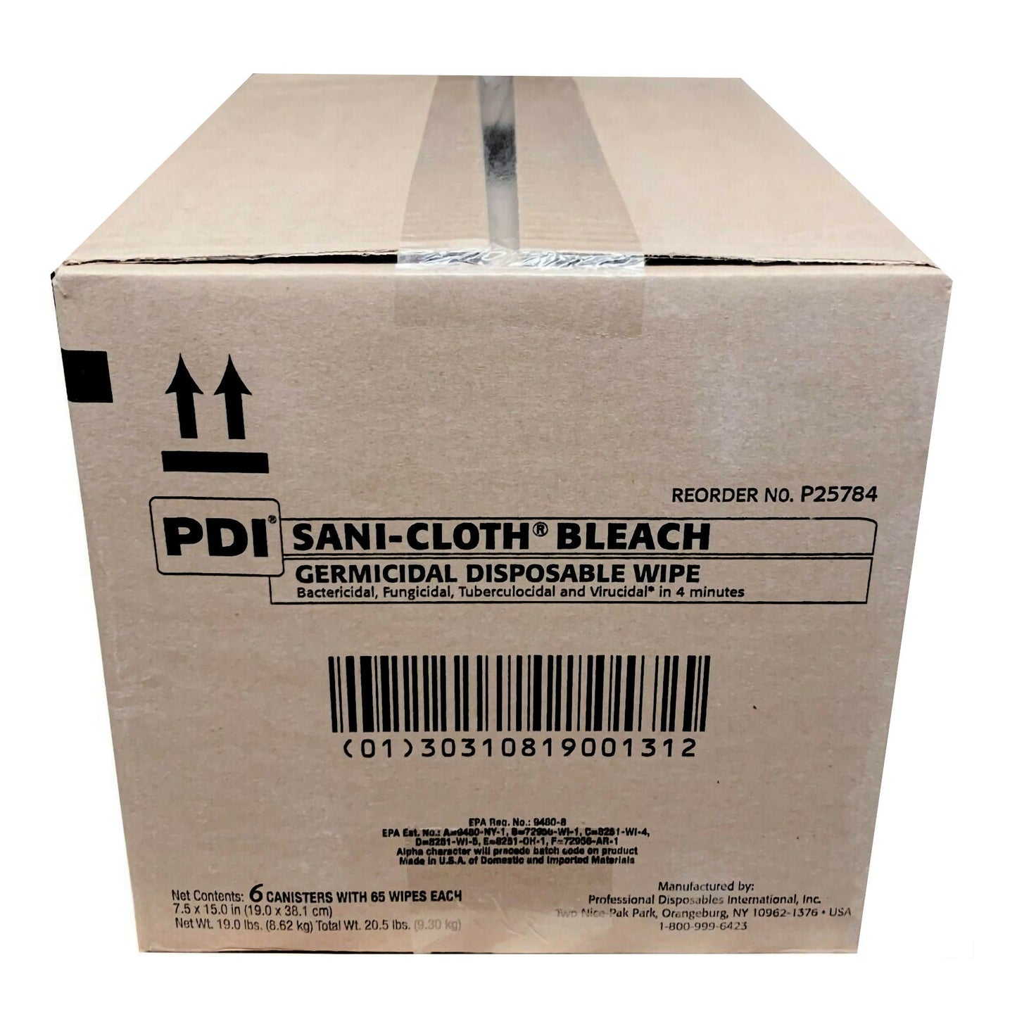 SANI-CLOTH, GERMICIDAL W/BLEACH XLG (65/CN 6NC/CS)