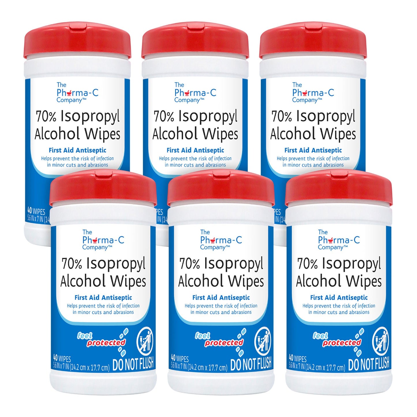 WIPE, WET ISOPROPYL 70% PHARMA-C (40/PK 6PK/CS)