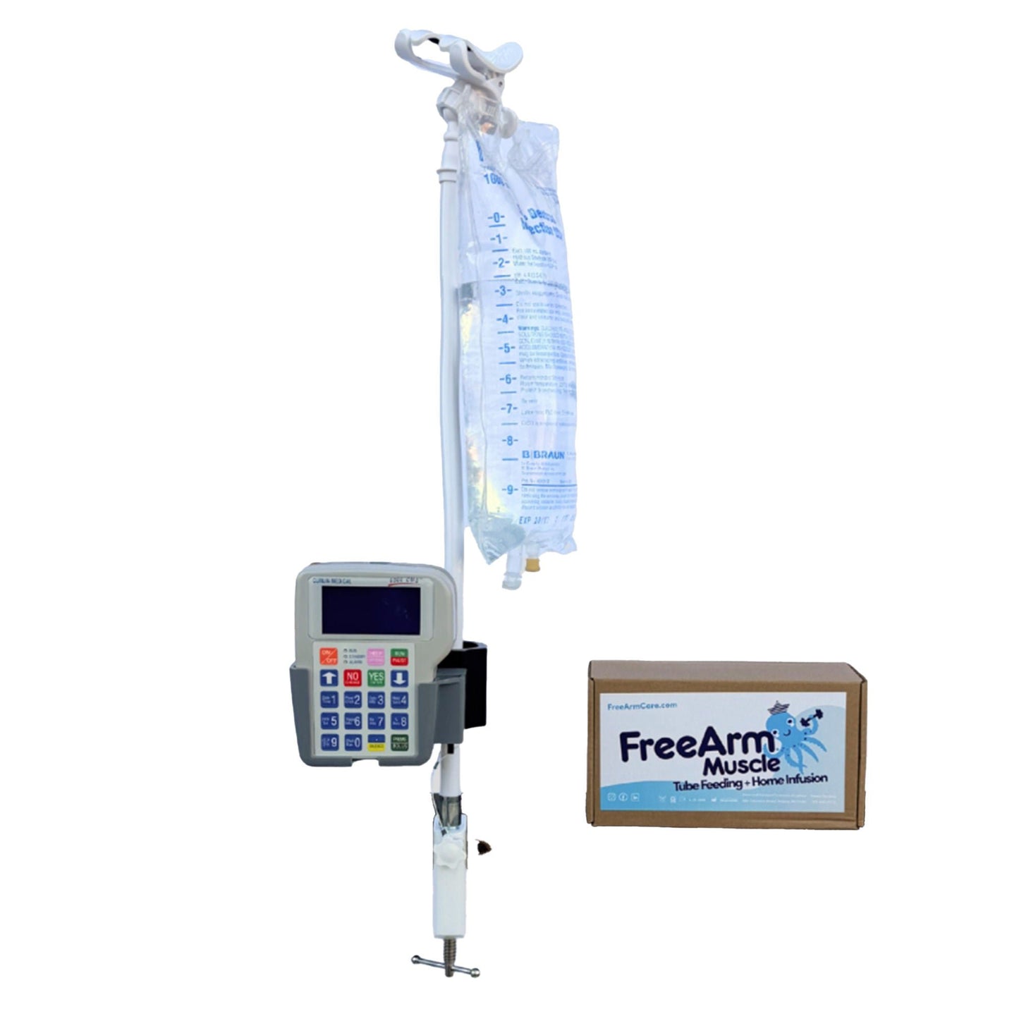 HOLDER, TUBE FEED W/CLAMP & BENDABLE ARM WHT (50/CS)