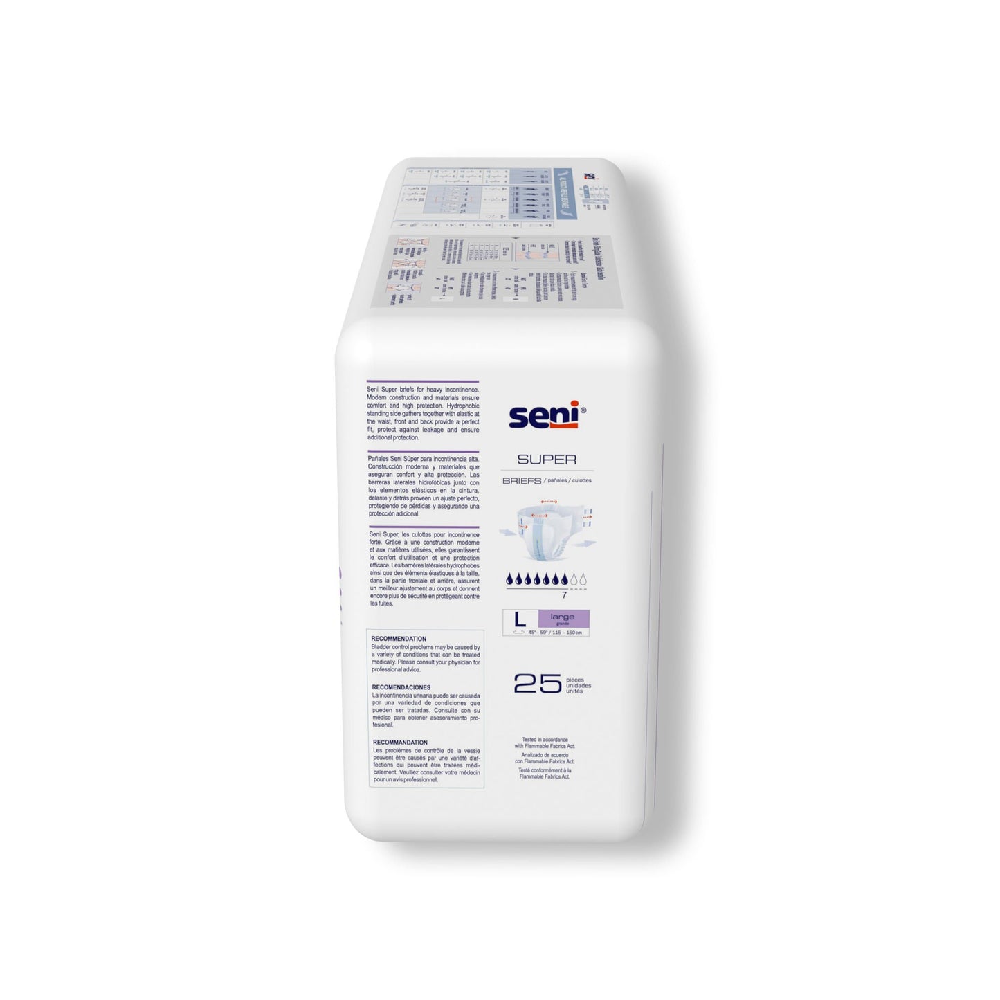BRIEF, INCONT SENI SUPER LG 45"-59" (25/PK 3PK/CS)