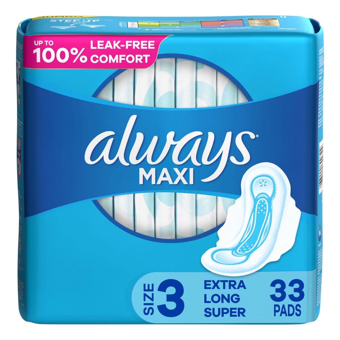 PAD, ALWAYS MAXI W/FLEXI-WINGSJUMBO SZ3 (33/PK)