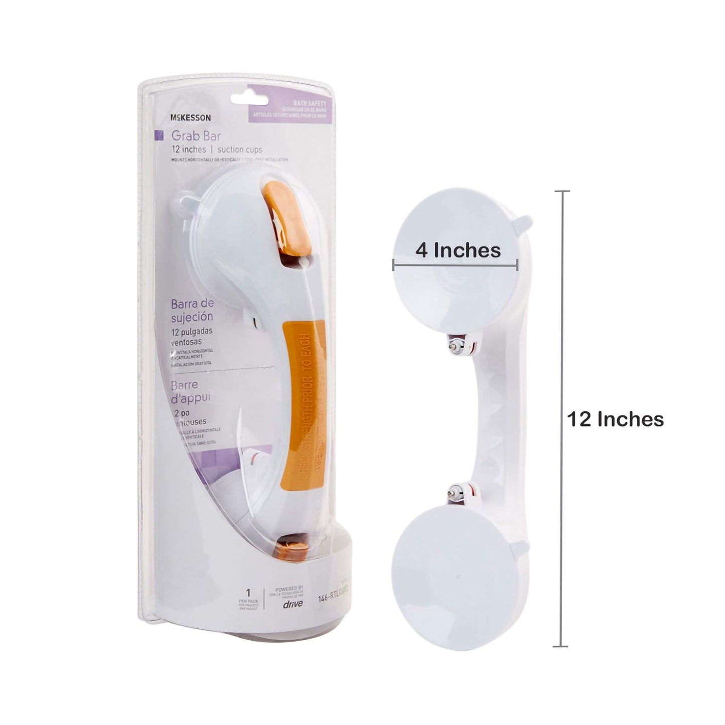 BAR, GRAB SUCTION CUP 12" (3EA/CS)