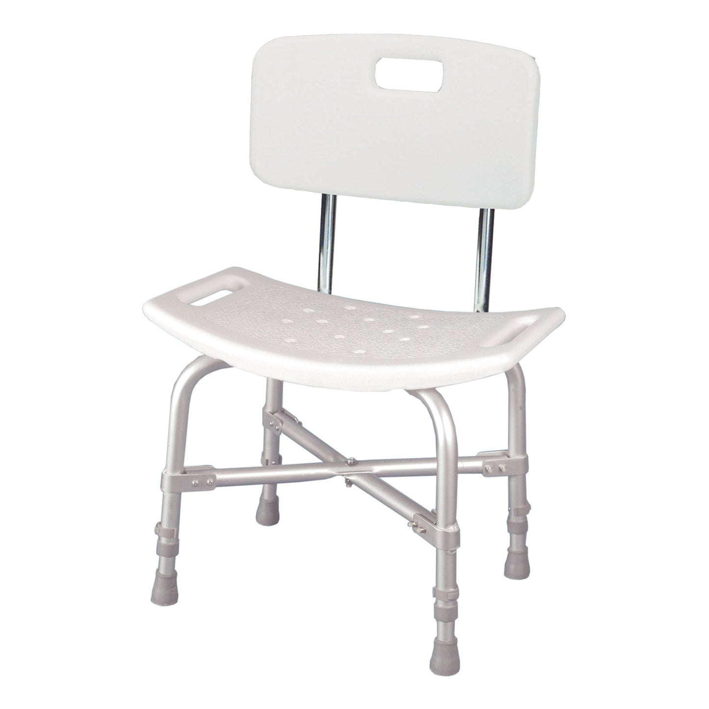 BENCH, BATH W/BACK BARIATRIC X-BRACED ALUM FRAME 500LB (1/CS