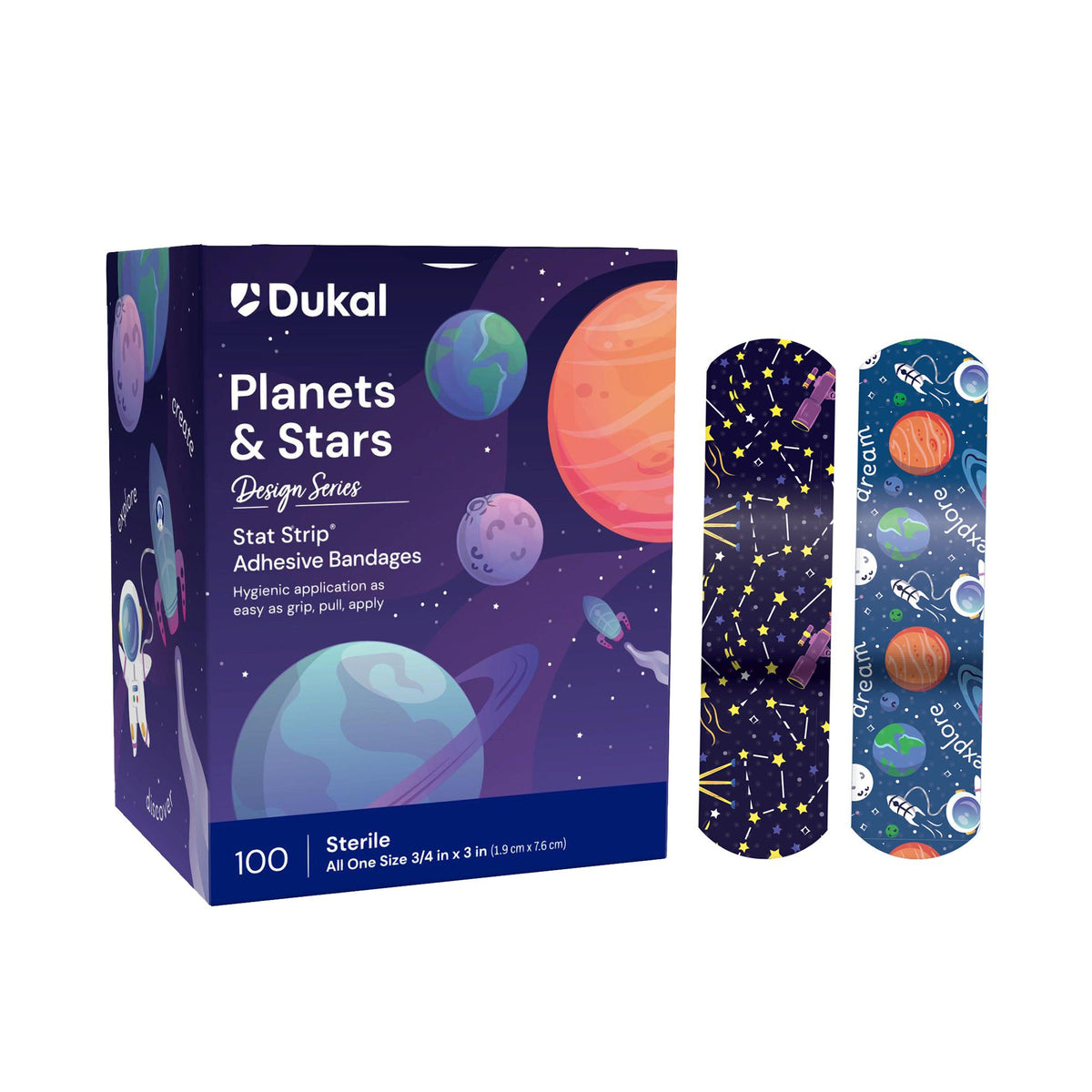 BANDAGE, ADH PLANT & STARS 3/4"X3" (100/BX 12BX/CS)