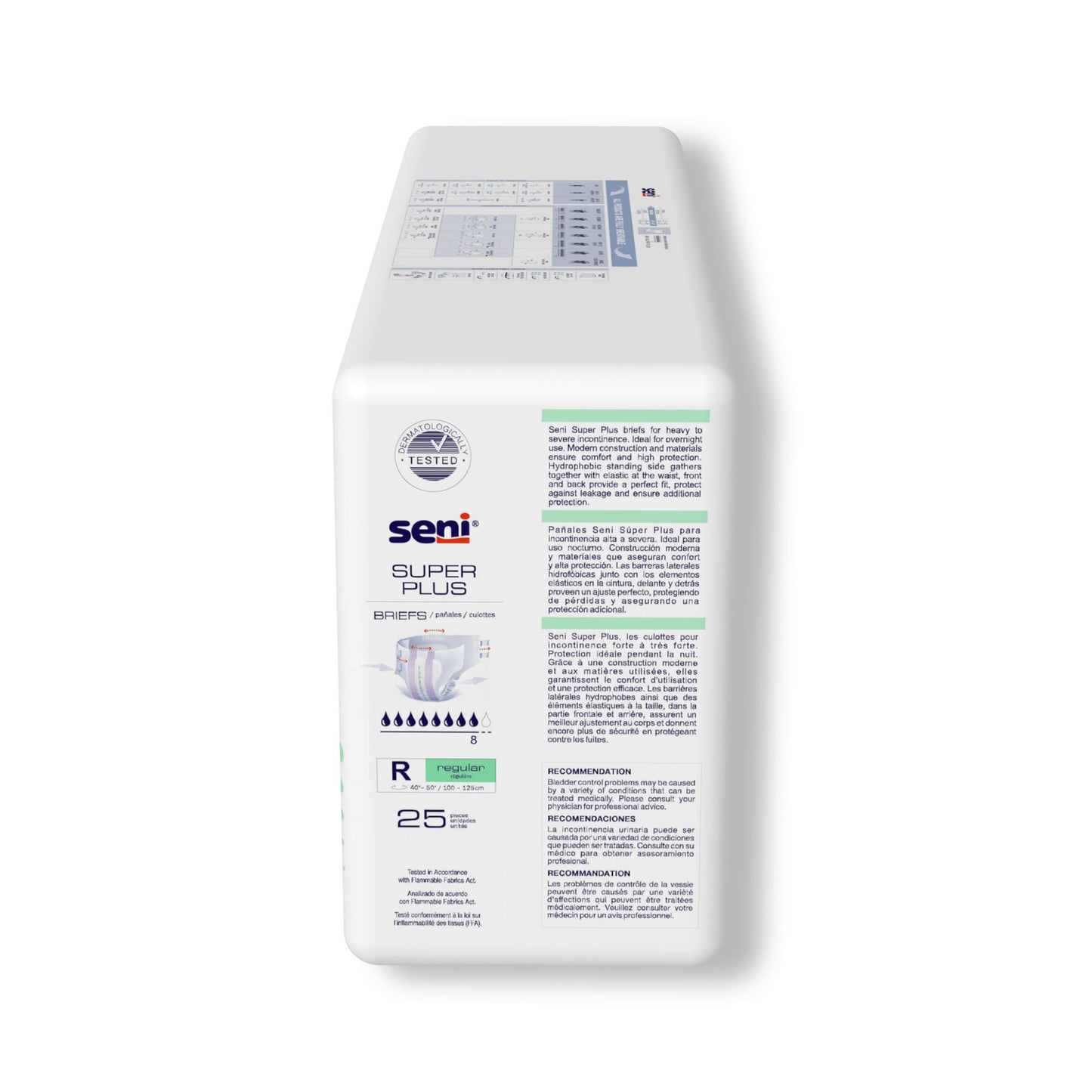 BRIEF, INCONT SENI SUPER PLUS REG 40"-50" (25/PK 3PK/CS)