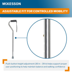 CANE, OFFSET ALUM SILVER (6/CS)