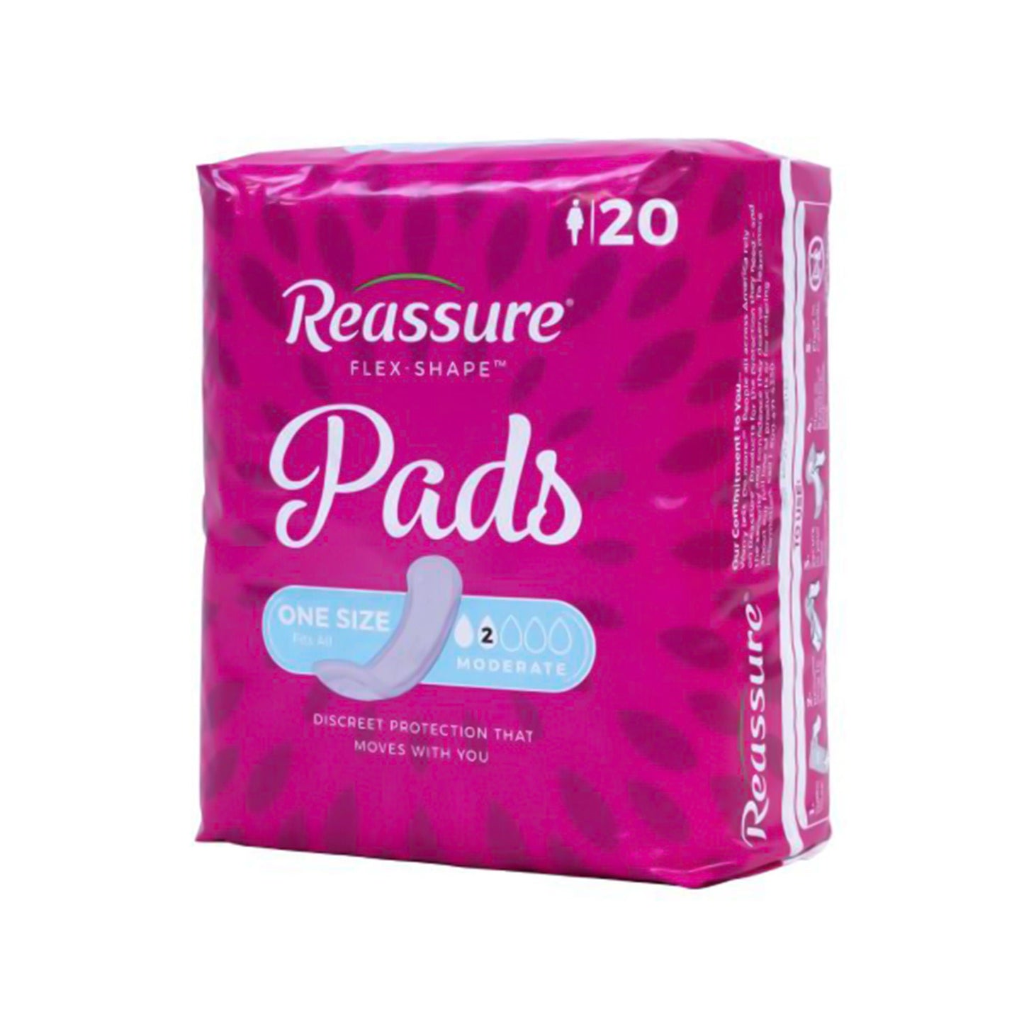 Reassure® Flex-Shape Pad™ for Moderate Incontinence, One Size Fits Most