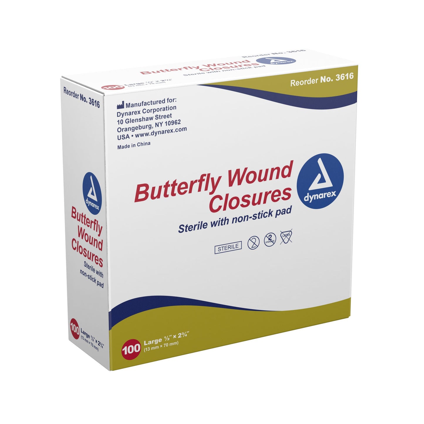 BANDAGE, BUTTERFLY 1/2"X2.75" (100/BX 24BX/CS)