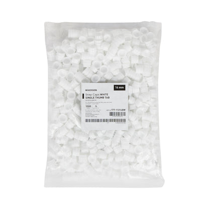 CAP, VAC TUBE WHT 16MM (1000/BG)