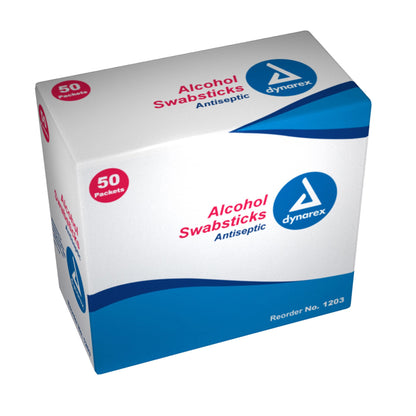 SWABSTICK, ALCOHOL (1/PK 50PK/BX 10BX/CS)