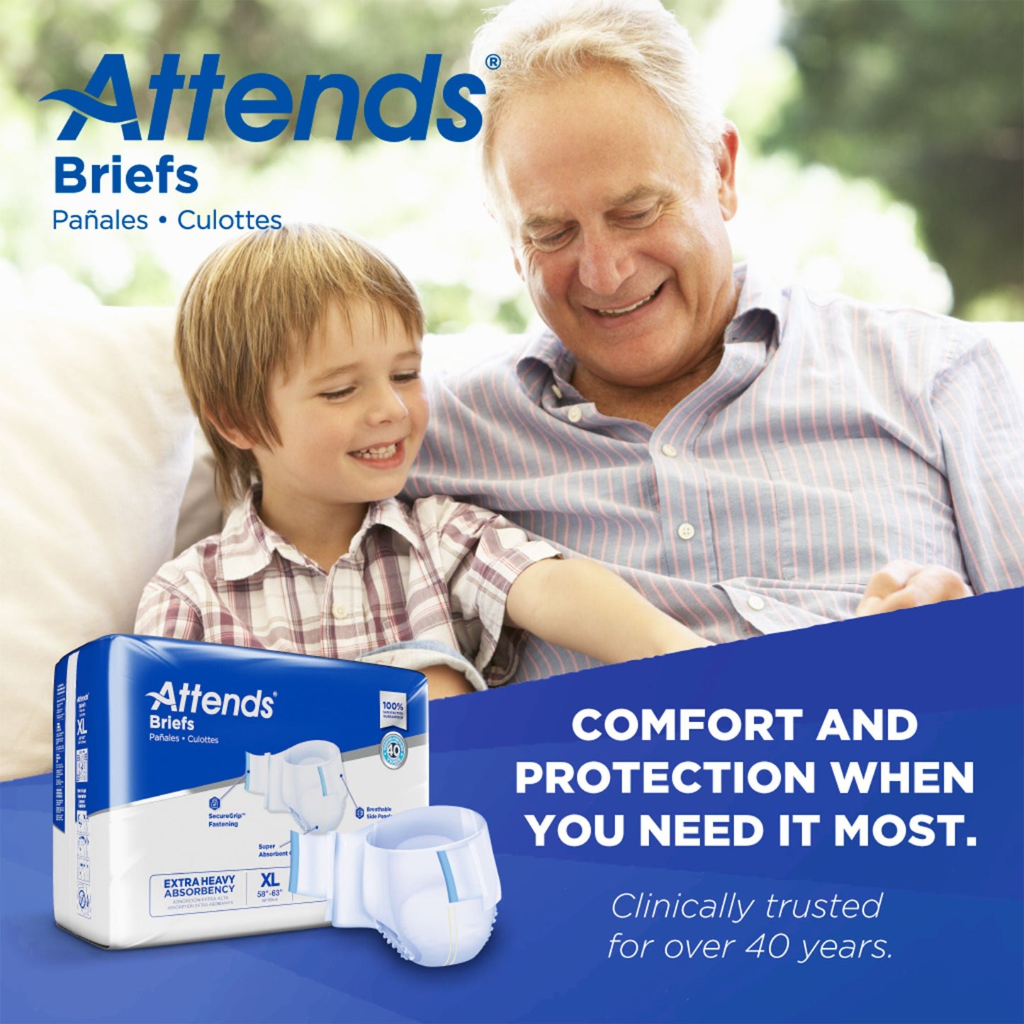 BRIEF, ATTENDS XHEAVY ABSORBENCY XLG (25/BG 4BG/CS)