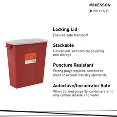 CONTAINER, SHARPS RED 3GL STACKABLE (12/CS)