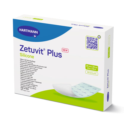DRESSING, SUPER ABSRB SIL N/BRDR ZETUVIT PLUS 8"X10" (10/BX)