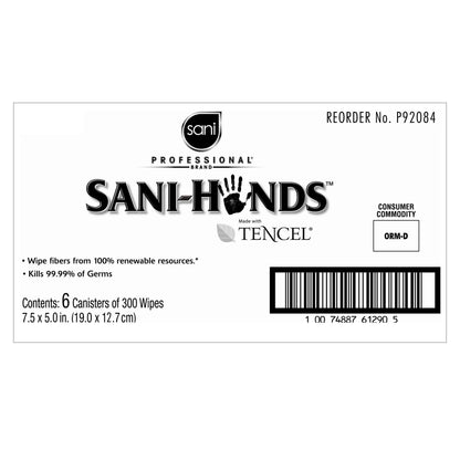 WIPES, SANI PROFESSIONAL HANDS65.9% ALCOHOL (300/CN 6CN/CS)