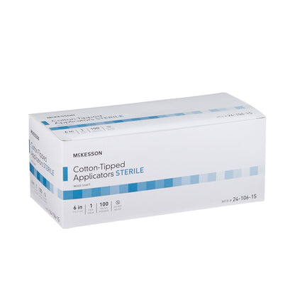 APPLICATOR, COTTON TIPPED STR 6" (1PK 100PK/BX 10BX/CS)