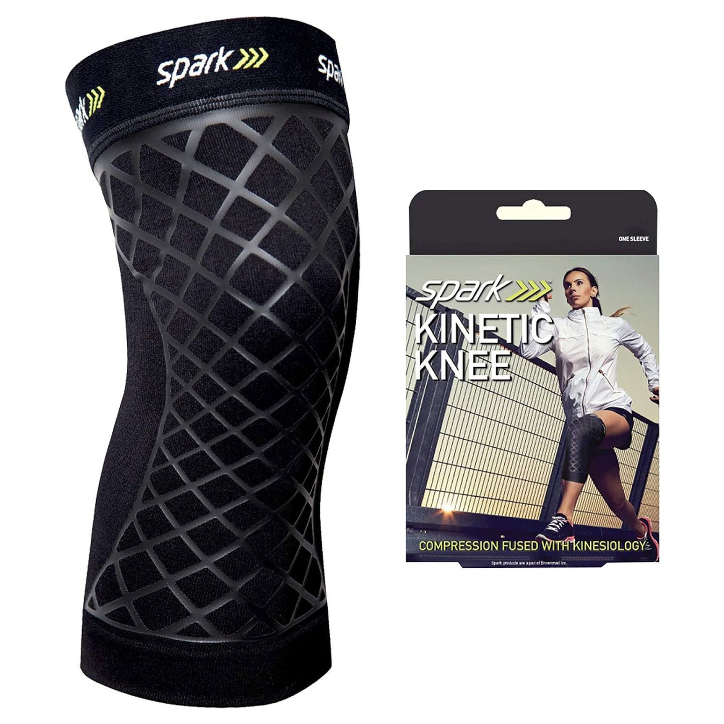 KNEE SLEEVE, COMPRESSION SPARKKINETIC BLK SM