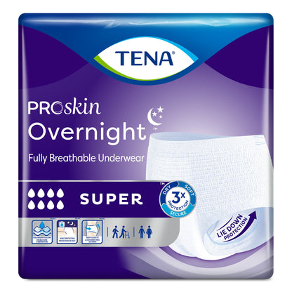 UNDERWEAR, TENA PROT OVRNIGHT W-SHAPE HI-ABSRB MED (14/BG 4B