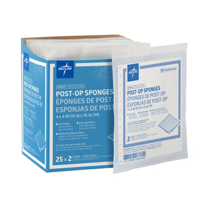 SPONGE, GAUZE POST-OP STR LF 4"X4" (2/PK 25PK/BX 24BX/CS)