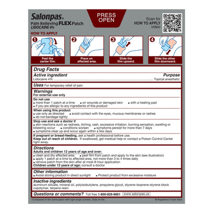 SALONPAS, PATCH LIDOCAINE FLEX(7/EA 5/PK 8PK/CS)