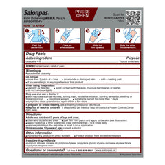 SALONPAS, PATCH LIDOCAINE FLEX(7/EA 5/PK 8PK/CS)