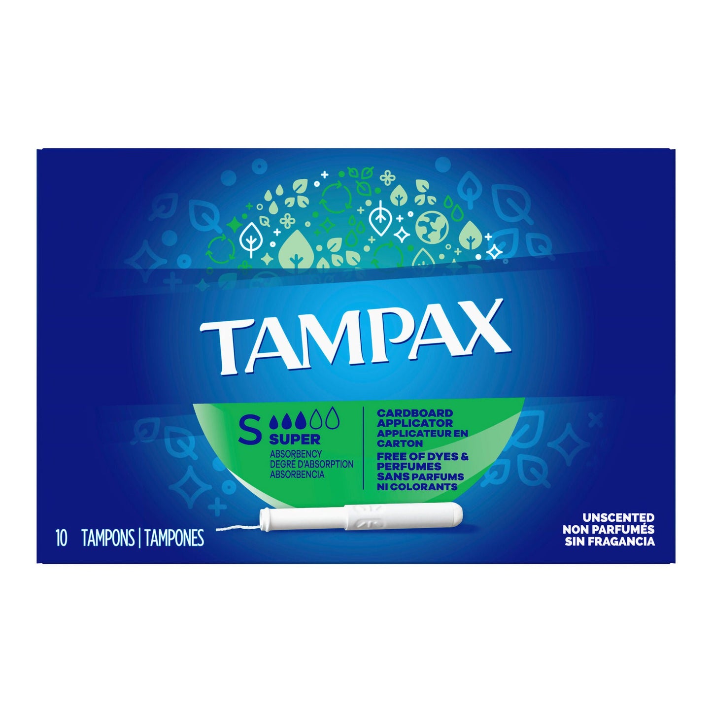 TAMPON, TAMPAX APPL SUPER UNSCENTED (10/BX)