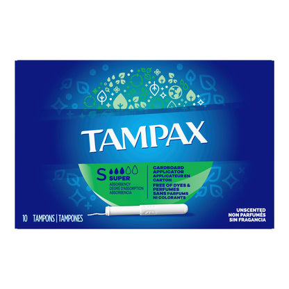 TAMPON, TAMPAX APPL SUPER UNSCENTED (10/BX)