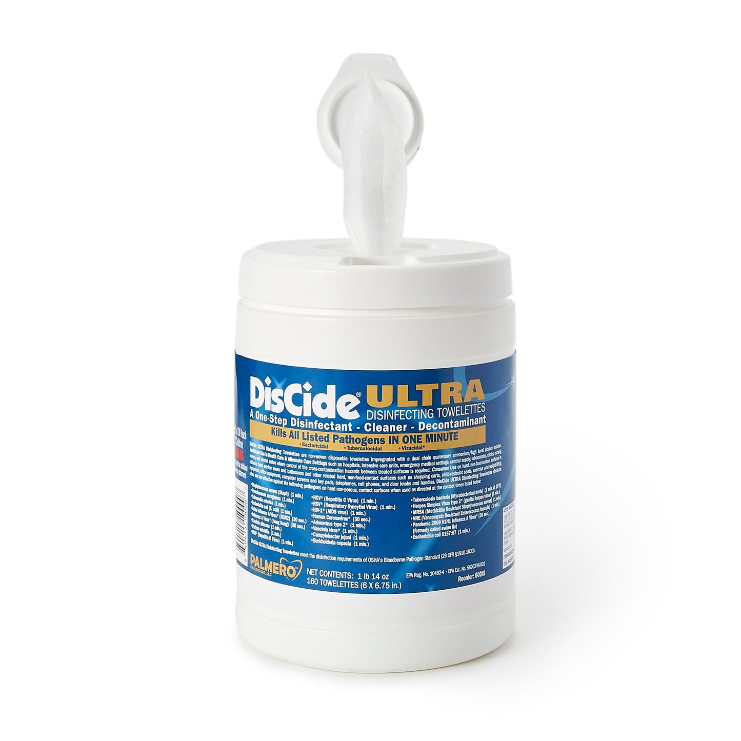 TOWELETTE, MOIST DISCIDE ULTRA6"X6.75" (160/CN) (12CN MIN)