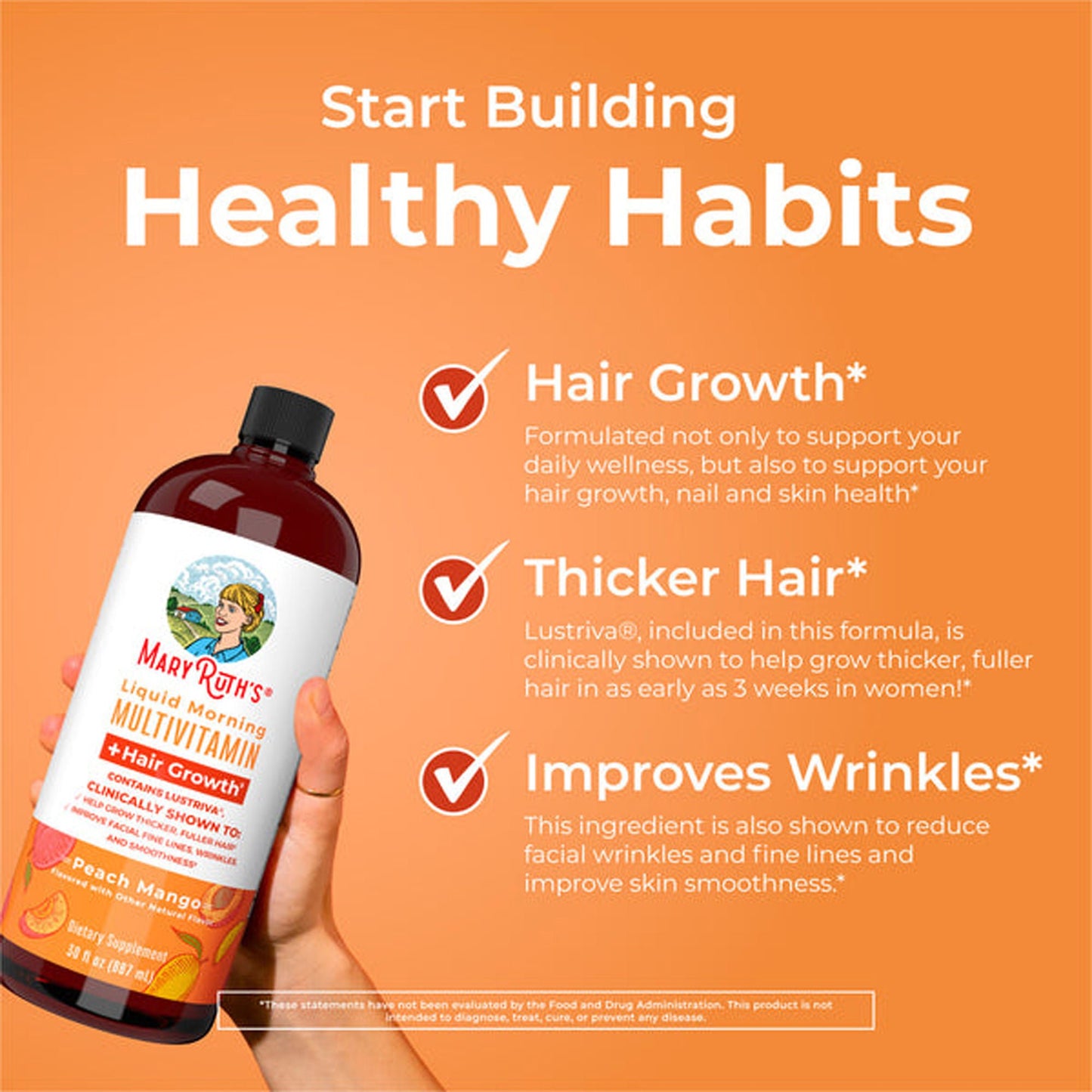 SUPPLEMENT, LIQ MORNING MULTIVITMN + HAIR GROWTH 30OZ (6/CS)