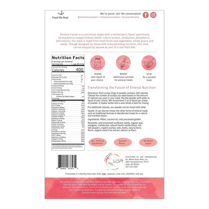 FOOD, SHAKE RESTORE FUSION F/KIDNEY HEALTH (30/CS)