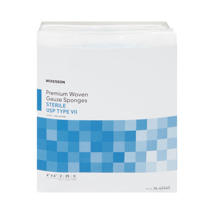 SPONGE, GZE TYPE-VII 12PLY STR4"X4" (2/PK 25PK/BX 24BX/CS)