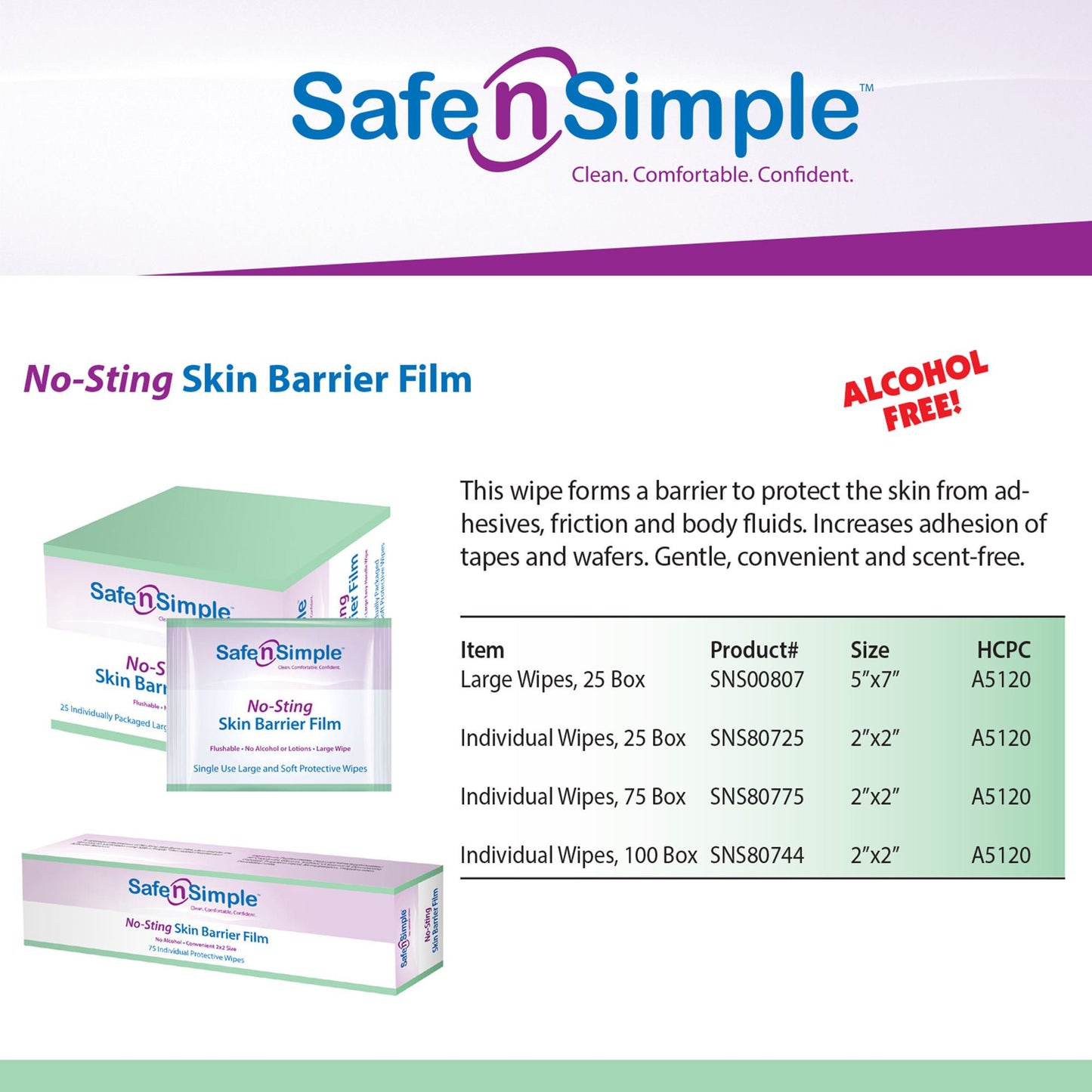 WIPE, SKIN BARR ALCHL FREE (100/BX 100BX/CS)