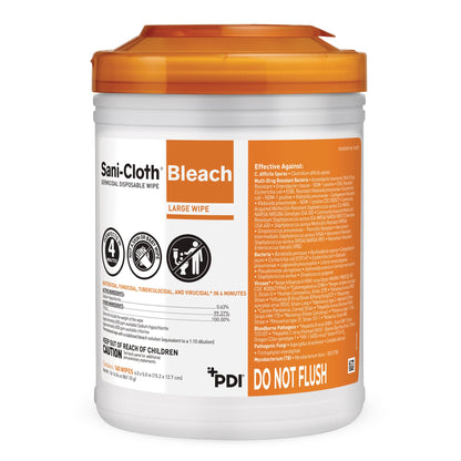 WIPE, GERMICIDAL SANI-CLOTH BLEACH 6"X5" (160/CN 12CN/CS)