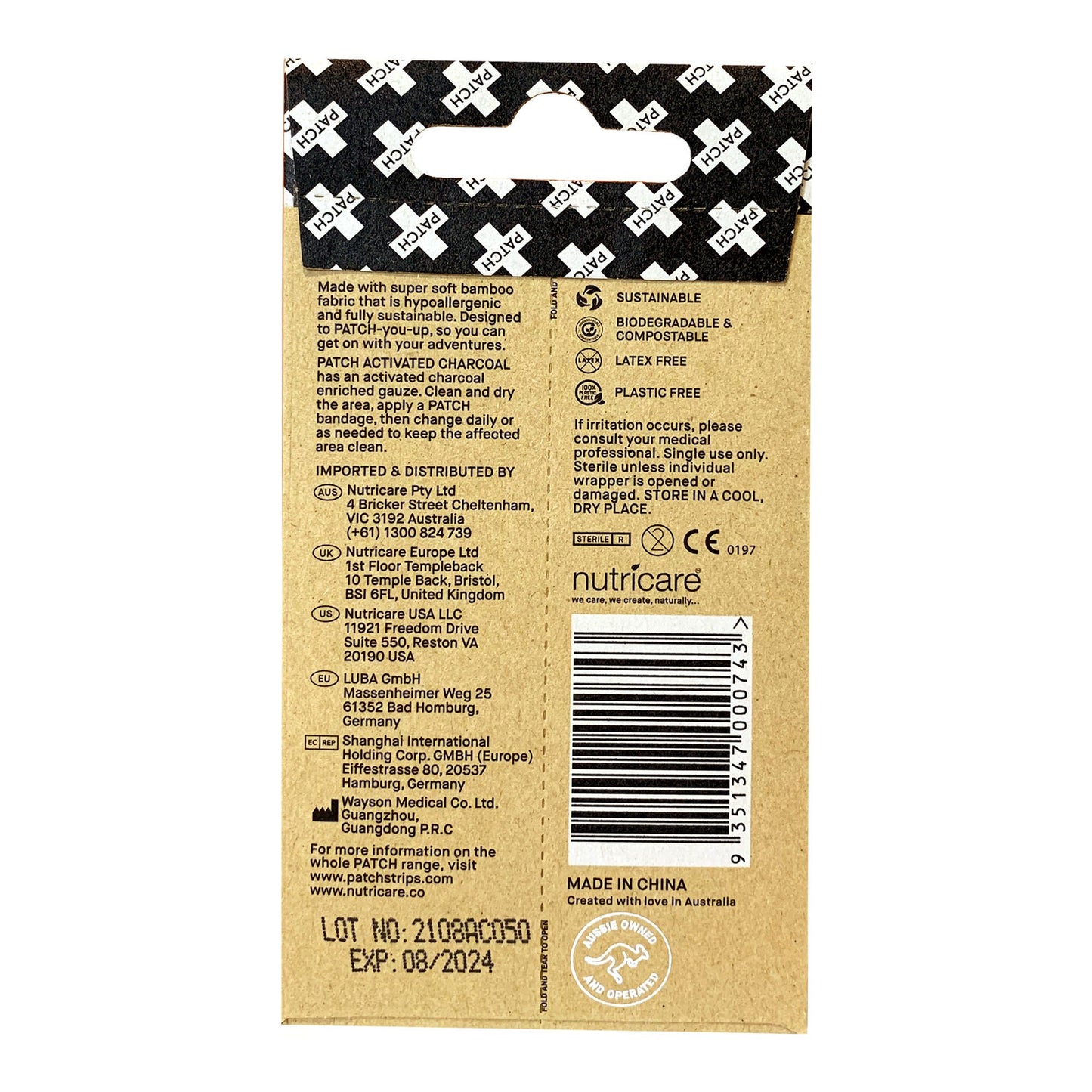 BANDAGE, ADH PATCH ON-THE GO W/ACTIVE CHARCOAL (4/PK 50PK/BX