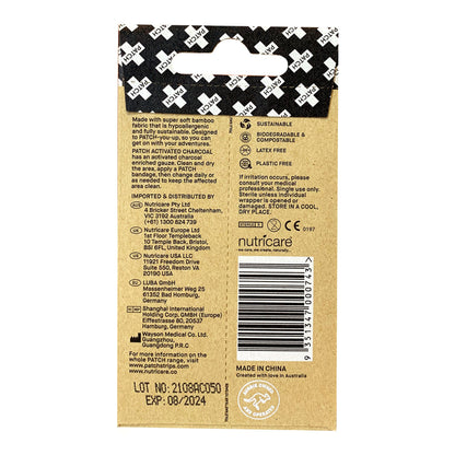BANDAGE, ADH PATCH ON-THE GO W/ACTIVE CHARCOAL (4/PK 50PK/BX