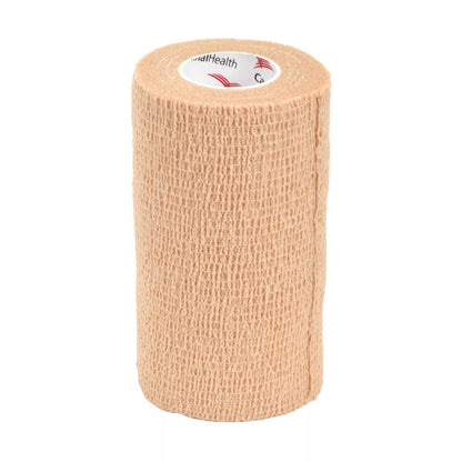 BANDAGE, COHESIVE SELF-ADHERENT N/STR LF TAN 4"X5YD (18/BX)